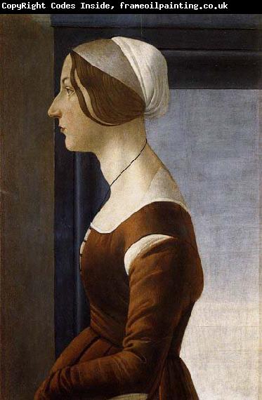 BOTTICELLI, Sandro Portrait of a Young Woman